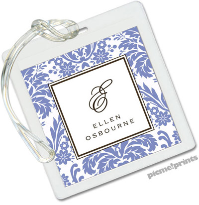 Luggage/ID Tags by PicMe Prints (Damask Periwinkle)