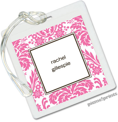 Luggage/ID Tags by PicMe Prints (Damask Bubblegum) Luggage/ID Tags by PicMe Prints (Damask Bubblegum)