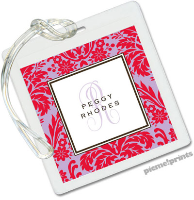 Luggage/ID Tags by PicMe Prints (Damask Cherry on Grape) Luggage/ID Tags by PicMe Prints (Damask Cherry on Grape)