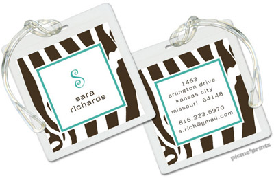 PicMe Prints - Luggage/ID Tags - Contemporary Zebra Turquoise