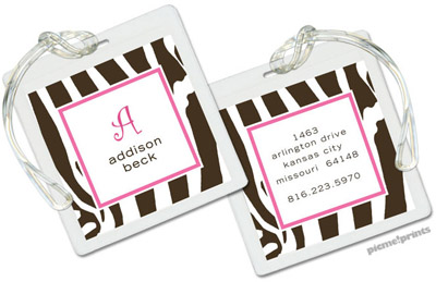 Luggage/ID Tags by PicMe Prints (Contemporary Zebra Bubblegum)