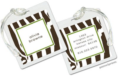 Luggage/ID Tags by PicMe Prints (Contemporary Zebra Cilantro) Luggage/ID Tags by PicMe Prints (Contemporary Zebra Cilantro)