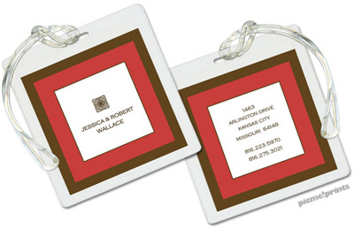 PicMe Prints - Luggage/ID Tags - Chocolate Border Paprika (Square)