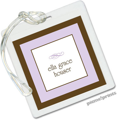 Luggage/ID Tags by PicMe Prints (Chocolate Border Lavender - Square) Luggage/ID Tags by PicMe Prints (Chocolate Border Lavender - Square)