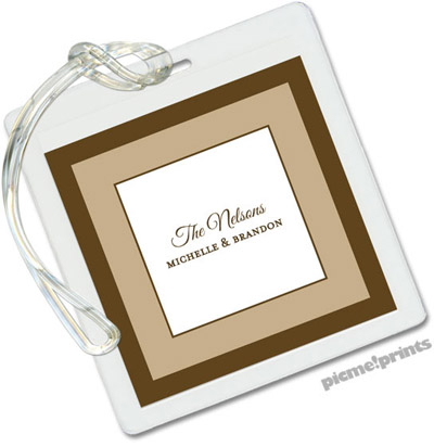 Luggage/ID Tags by PicMe Prints (Chocolate Border Tan - Square) Luggage/ID Tags by PicMe Prints (Chocolate Border Tan - Square)