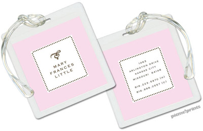 Luggage/ID Tags by PicMe Prints (Tiny Beads Baby Pink - Square)