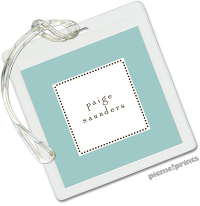 Luggage/ID Tags by PicMe Prints (Tiny Beads Robin's Egg - Square)