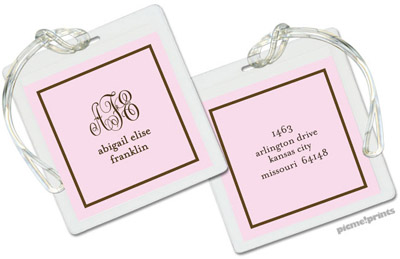 PicMe Prints - Luggage/ID Tags - Fine Lines Baby Pink