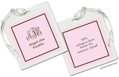 Luggage/ID Tags by PicMe Prints (Fine Lines Baby Pink)