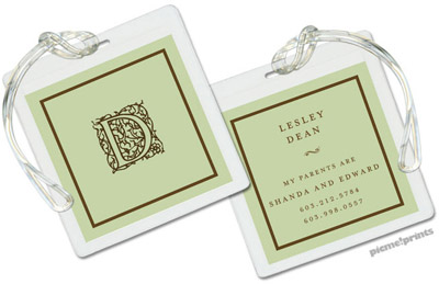 PicMe Prints - Luggage/ID Tags - Fine Lines Sage