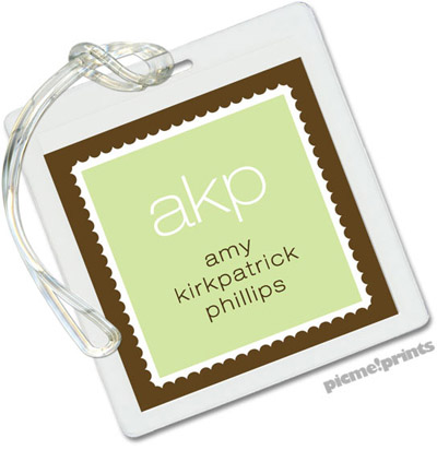 Luggage/ID Tags by PicMe Prints (Scalloped Border Spring Green)