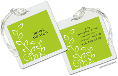 Luggage/ID Tags by PicMe Prints (Trailing Vine Chartreuse)
