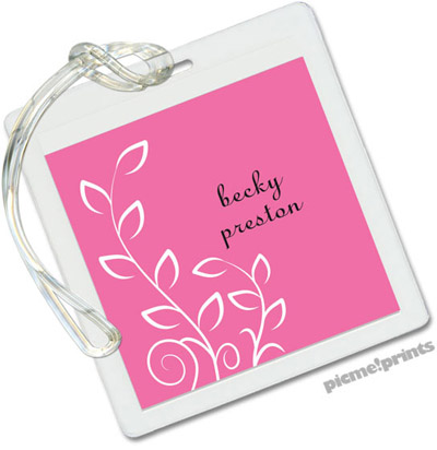 Luggage/ID Tags by PicMe Prints (Trailing Vine Bubblegum) Luggage/ID Tags by PicMe Prints (Trailing Vine Bubblegum)