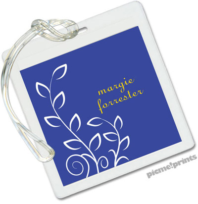 Luggage/ID Tags by PicMe Prints (Trailing Vine Cobalt) Luggage/ID Tags by PicMe Prints (Trailing Vine Cobalt)