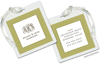 PicMe Prints - Luggage/ID Tags - Seaglass Moss (Square)