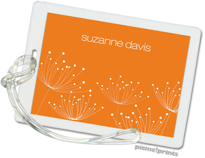 Luggage/ID Tags by PicMe Prints (Dandelions White on Tangerine) Luggage/ID Tags by PicMe Prints (Dandelions White on Tangerine)