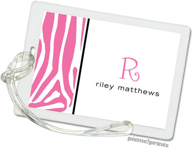 PicMe Prints - Luggage/ID Tags - Zany Zebra Hot Pink