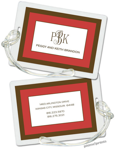 Luggage/ID Tags by PicMe Prints (Chocolate Border Paprika - Rectangle)