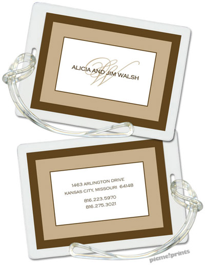 Luggage/ID Tags by PicMe Prints (Chocolate Border Tan - Rectangle) Luggage/ID Tags by PicMe Prints (Chocolate Border Tan - Rectangle)