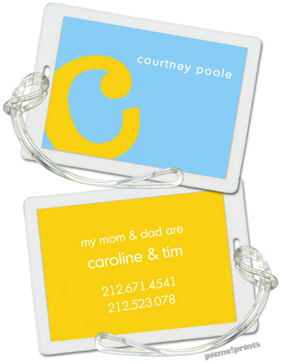 PicMe Prints - Luggage/ID Tags - Alphabet Sunshine on Sky