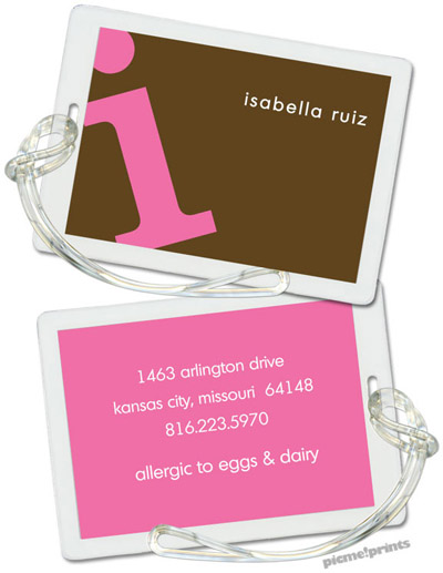 Luggage/ID Tags by PicMe Prints (Alphabet Bubblegum on Chocolate) Luggage/ID Tags by PicMe Prints (Alphabet Bubblegum on Chocolate)