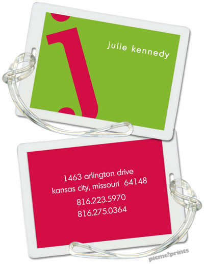 Luggage/ID Tags by PicMe Prints (Alphabet Watermelon on Lime) Luggage/ID Tags by PicMe Prints (Alphabet Watermelon on Lime)