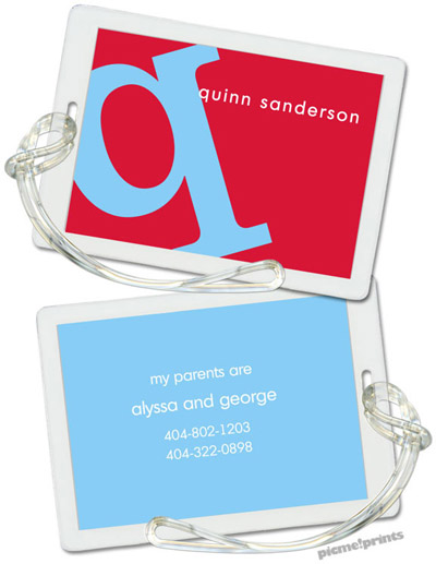 Luggage/ID Tags by PicMe Prints (Alphabet Sky on Cherry) Luggage/ID Tags by PicMe Prints (Alphabet Sky on Cherry)