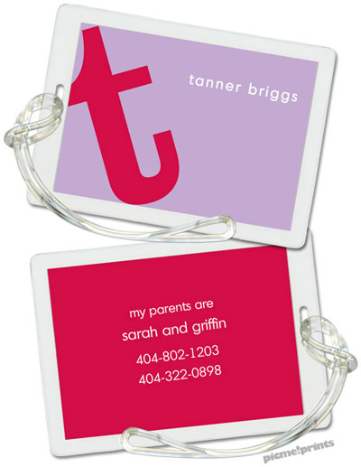Luggage/ID Tags by PicMe Prints (Alphabet Watermelon on Grape)
