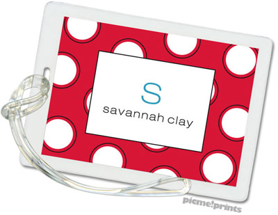 Luggage/ID Tags by PicMe Prints (Big Ol' Dots Cherry)