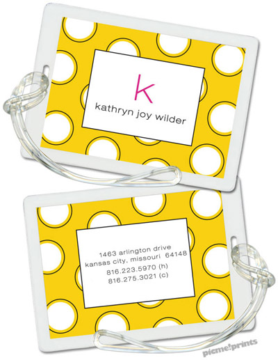 PicMe Prints - Luggage/ID Tags - Big Ol' Dots Sunshine