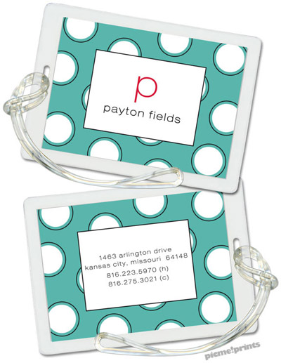 Luggage/ID Tags by PicMe Prints (Big Ol' Dots Turquoise) Luggage/ID Tags by PicMe Prints (Big Ol' Dots Turquoise)
