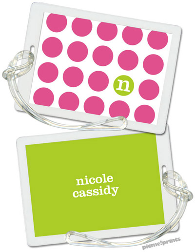 PicMe Prints - Luggage/ID Tags - On The Spot Bubblegum/Chartreuse