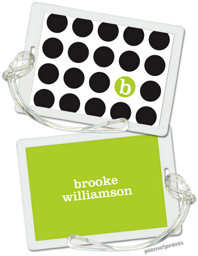 Luggage/ID Tags by PicMe Prints (On The Spot Black/Chartreuse)