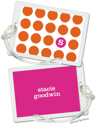 PicMe Prints - Luggage/ID Tags - On The Spot Tangerine/Hot Pink