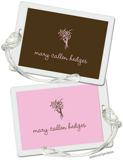Luggage/ID Tags by PicMe Prints (Solid Chocolate/Pink) Luggage/ID Tags by PicMe Prints (Solid Chocolate/Pink)