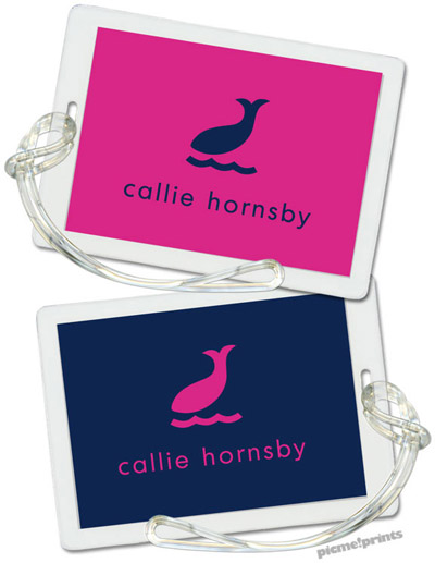 Luggage/ID Tags by PicMe Prints (Solid Hot Pink/Navy) Luggage/ID Tags by PicMe Prints (Solid Hot Pink/Navy)
