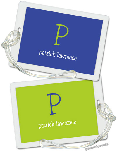 Luggage/ID Tags by PicMe Prints (Solid Cobalt/Chartreuse) Luggage/ID Tags by PicMe Prints (Solid Cobalt/Chartreuse)