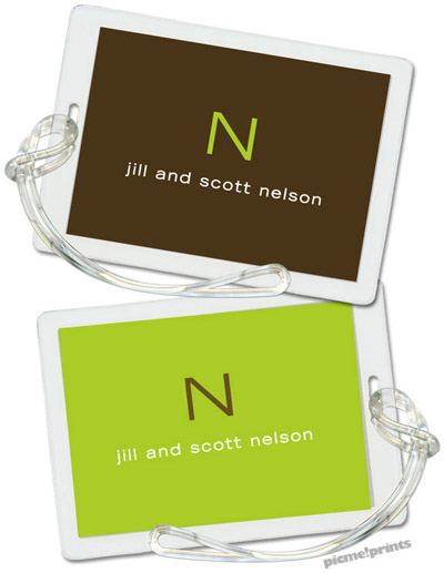 Luggage/ID Tags by PicMe Prints (Solid Chocolate/Chartreuse) Luggage/ID Tags by PicMe Prints (Solid Chocolate/Chartreuse)