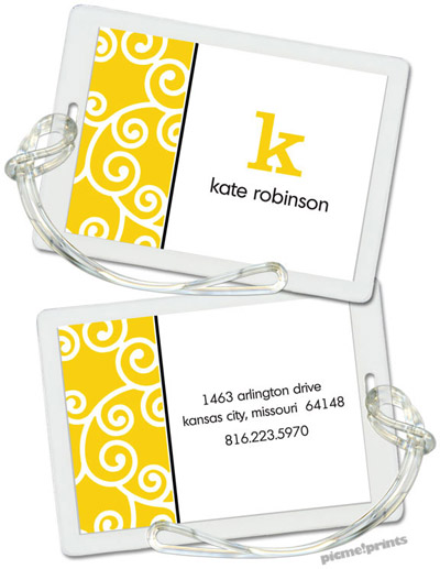Luggage/ID Tags by PicMe Prints (Happy Scrolls Sunshine) Luggage/ID Tags by PicMe Prints (Happy Scrolls Sunshine)