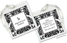 Luggage/ID Tags by PicMe Prints (Damask Black)