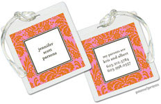 Luggage/ID Tags by PicMe Prints (Damask Tangerine on Bubblegum)