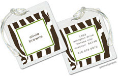 Luggage/ID Tags by PicMe Prints (Contemporary Zebra Cilantro)