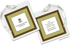 Luggage/ID Tags by PicMe Prints (Chocolate Border Moss - Square)