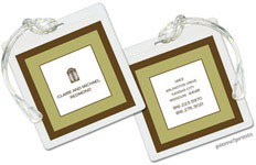 PicMe Prints - Luggage/ID Tags - Chocolate Border Moss (Square)