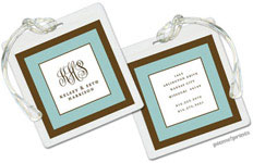 Luggage/ID Tags by PicMe Prints (Chocolate Border Robin's Egg - Square)