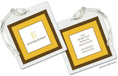 Luggage/ID Tags by PicMe Prints (Chocolate Border Mustard - Square)