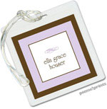 Luggage/ID Tags by PicMe Prints (Chocolate Border Lavender - Square)