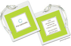 PicMe Prints - Luggage/ID Tags - Tiny Beads Chartreuse (Square)