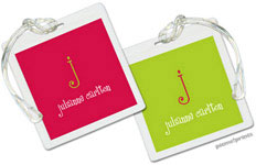 PicMe Prints - Luggage/ID Tags - Solid Watermelon/Chartreuse