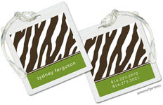 Luggage/ID Tags by PicMe Prints (Espresso Zebra Cilantro)